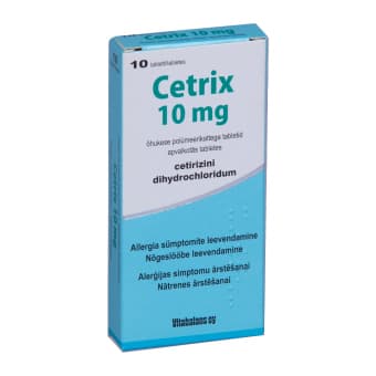 CETRIX 10MG ÕHUK. POLÜM.KAT. TBL 10MG N10