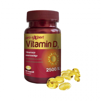 PRO EXPERT VITAMIIN-D3 2500IU ÕLIKAPSLID N90 90 tk