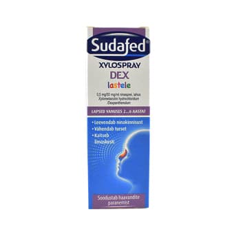 SUDAFED XYLOSPRAY DEX 0,5MG+50MG/1ML NINASPREI, LAHUS LASTELE 10ML