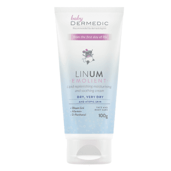 DERMEDIC EMOLIENT LINUM BABY, lipiide taastav niisutav ja rahustav kreem lastele 100 g