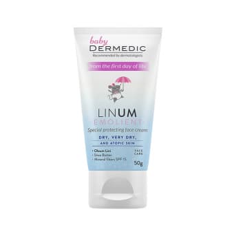DERMEDIC EMOLIENT LINUM BABY, spetsiaalne lastele mõeldud näokreem, SPF 15 50 g