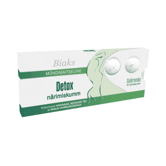 BIAKS NÄRIMISKUMM DETOX GUM N10 (SUHKRUVABA)