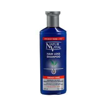 NATUR VITAL šampoon juuste väljalangemise vastu rasustele juustele DERCOS 300 ml