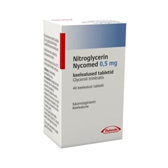 NITROGLYCERIN NYCOMED 0,5MG KEELEALUNE TBL 0,5MG N40