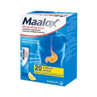 MAALOX SUUKAUDSE SUSP PAKID 460MG+400MG/4.3ML N20