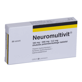 NEUROMULTIVIT ÕHUK. POLÜM.KAT. TBL 100MG+200MG+0,2MG N20