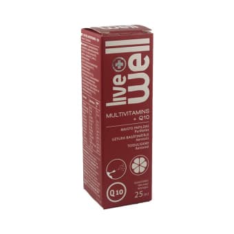LIVE WELL MULTIVITAMIIN+ Q10 SUUKAUDNE SPREI, APELSIN 25 ml