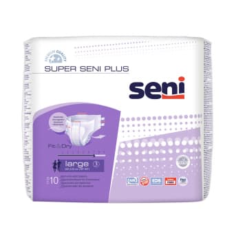 SUPER SENI mähkmed täiskasvanutele PLUS, LARGE 10 tk