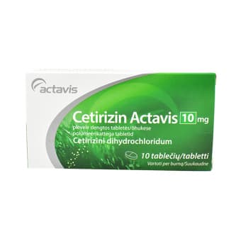 CETIRIZIN ACTAVIS ÕHUK .POLÜM.KAT. TBL 10MG N10