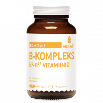 ECOSH BIOAKTIIVNE B-VIT KOMPLEKS (B1-B12, H-VIT) 90 Kapslid