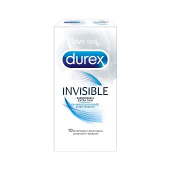 DUREX kondoomid INVISIBLE EXTRA SENSITIVE, 52 mm 10 tk