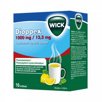DIOPPEX SUUKAUD. LAH. PLV 1000MG+12.2MG N10