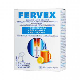 FERVEX (SUHKRUVABA) SUUKAUDSE LAHUSE GRAANULID 200MG+25MG+500MG N8