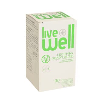 LIVE WELL LETSITIIN+GINKGO BILOBA KAPSLID N90