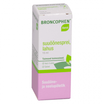 BRONCOPHEN AEROL SUUÕÕNESPREI 290MG+290MG/ML 15ML N1