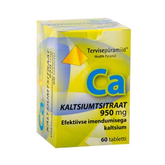 TERVISEPÜRAMIID KALTSIUMTSITRAAT 950MG TBL N60