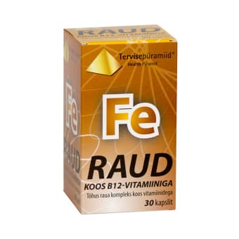 TERVISEPÜRAMIID RAUD KOOS B12 VITAMIINIGA KAPSLID N30